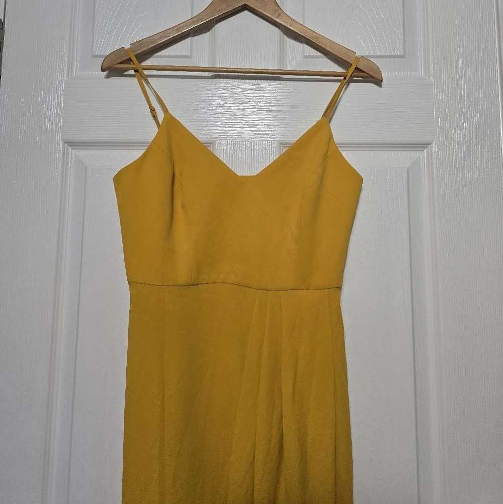 LULUSReinette V-neck Midi Dress In Marigold Size Small NEW D131 - Picture 4 of 9